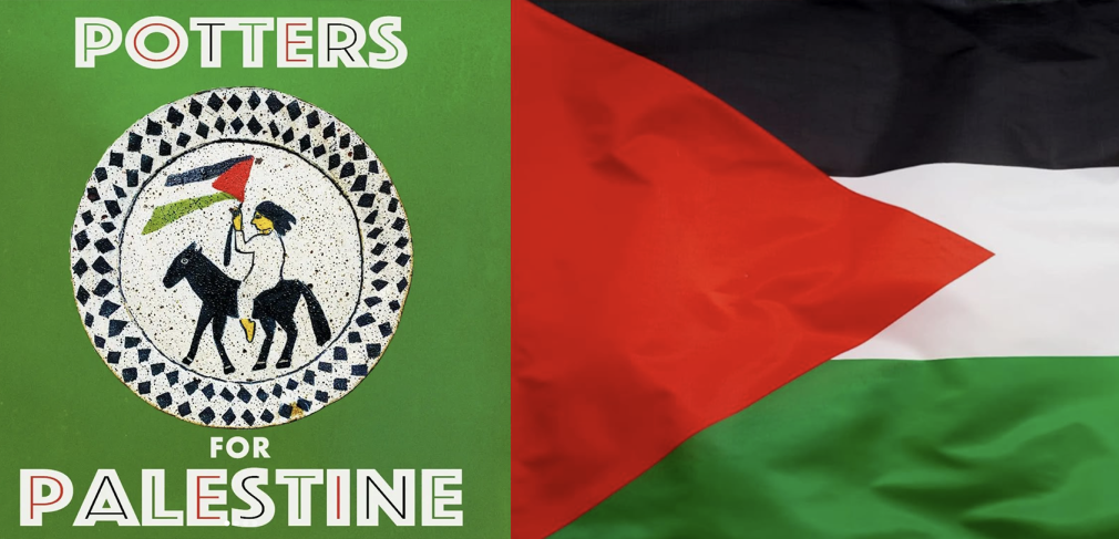 (left) Infographic designed by and courtesy of Misbah Ahmed; (right) Palestinian flag.