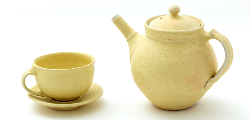 Hamish Jackson, yellow teapot and teacup, 2023