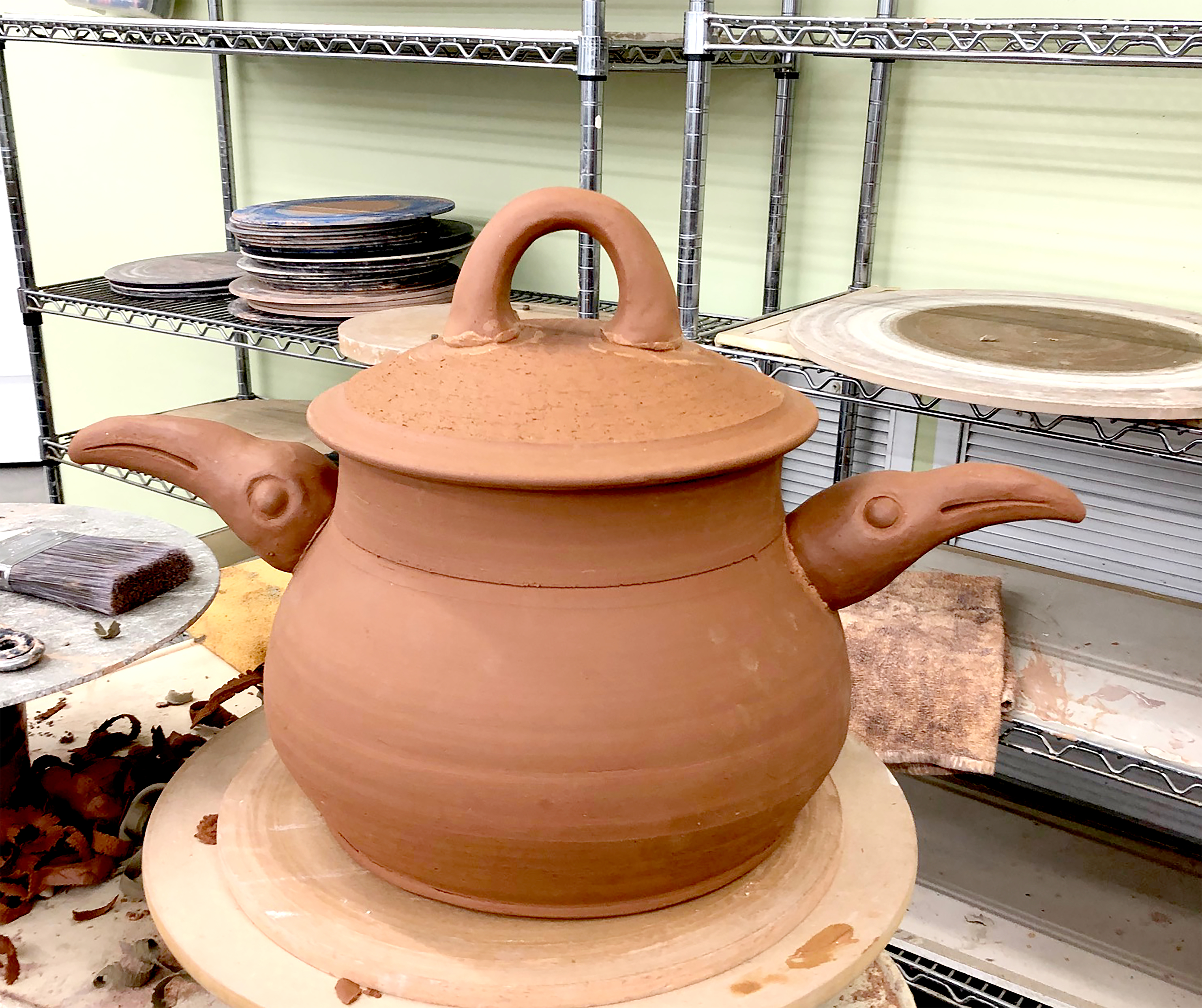 Vintage French Vallauris Terra Cotta Clay Cooking Pots/Casseroles