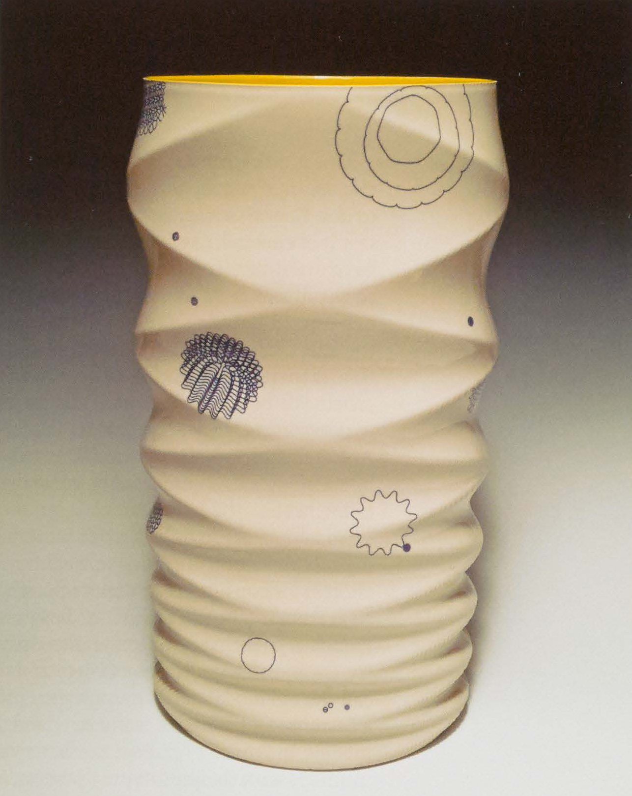 Andy Brayman, White Vase with Yellow Interior, 2013