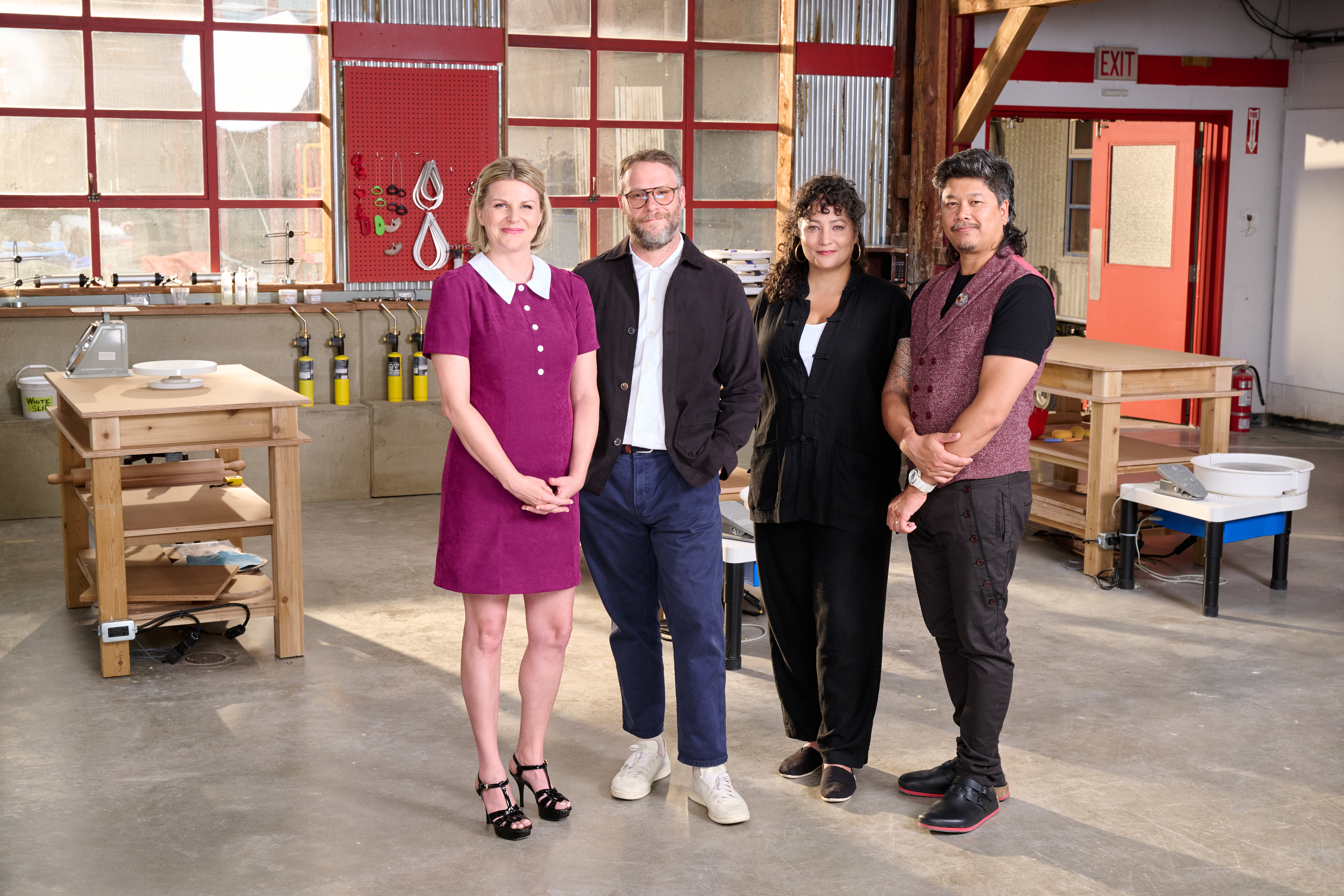  THE GREAT CANADIAN POTTERY THROW DOWN - Jennifer Robertson, Seth Rogen, Natalie Waddell and Brendan Tang, Courtesy of CBC.