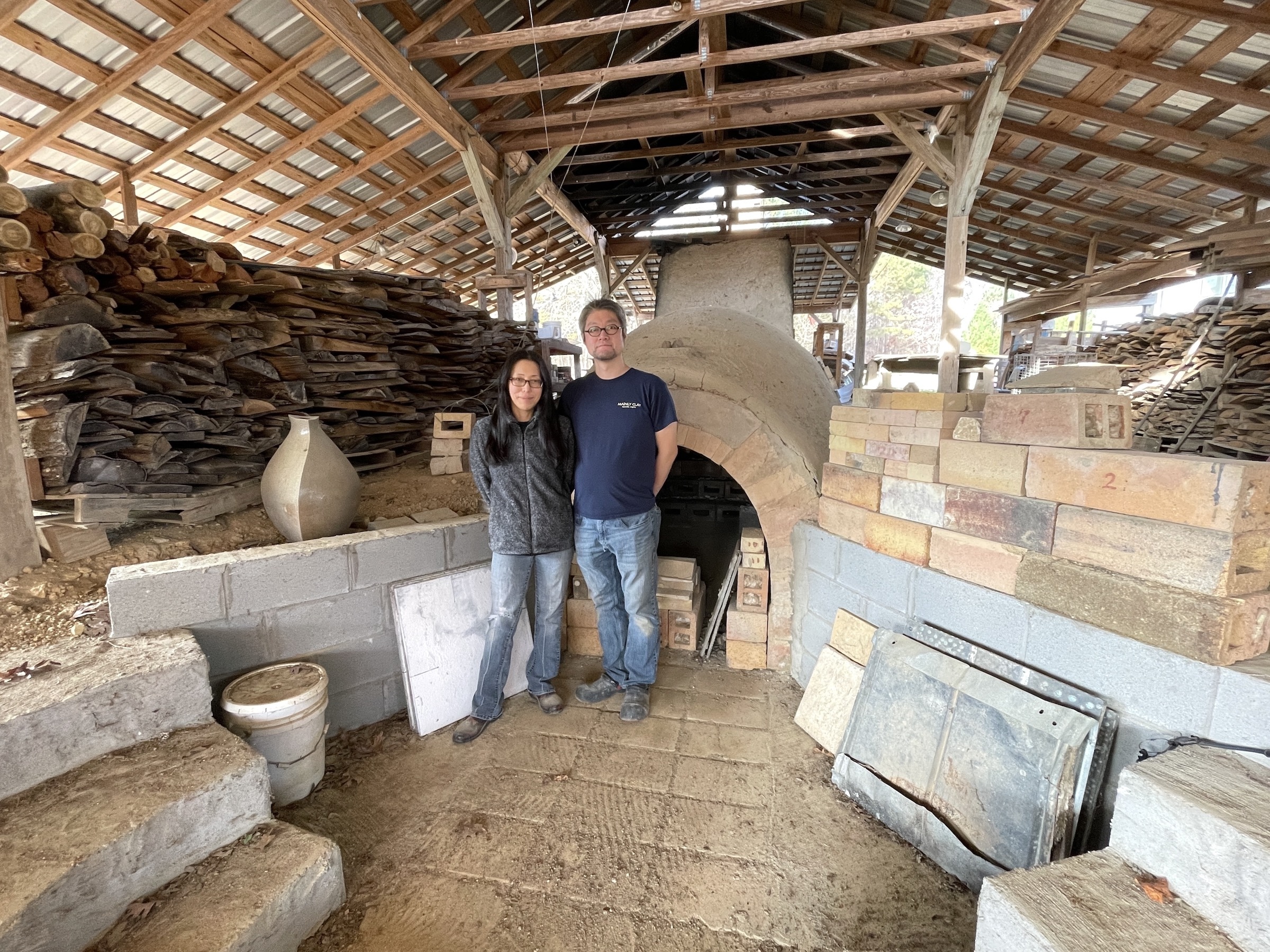 In front of our anagama and two additional chambers. 