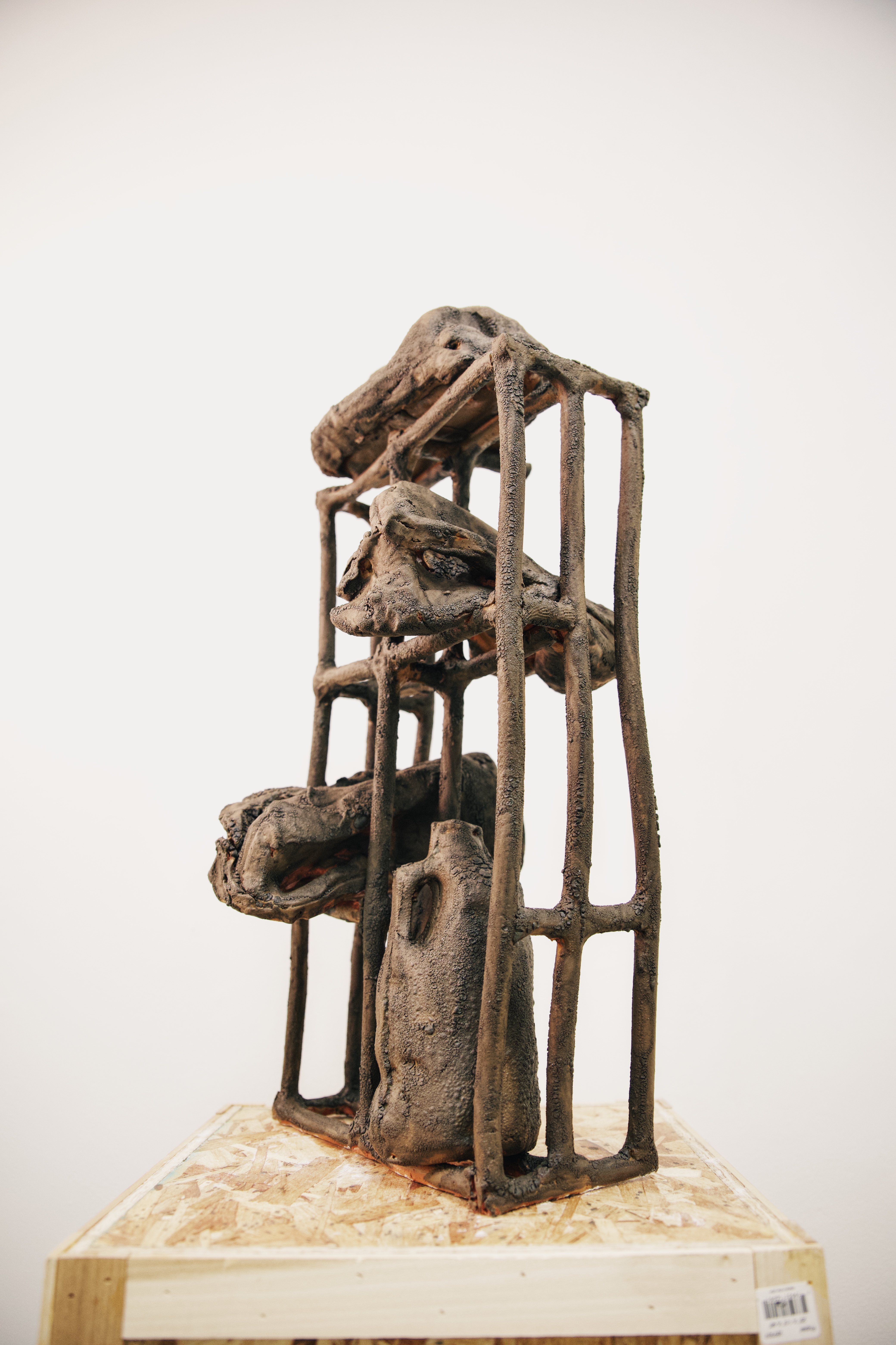 Rosemond Nyamewaa Van-Ess, “Strength and Sustenance”, 2025, earthenware clay, lava glaze, 27” x 13” x 17”, Photo credits: Ross Junior Owusu.