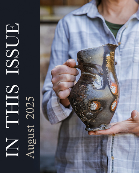 Tara Wilson, holding wood-fired pitcher. Photo credit: Adrianna Reid, Soul Craft Media