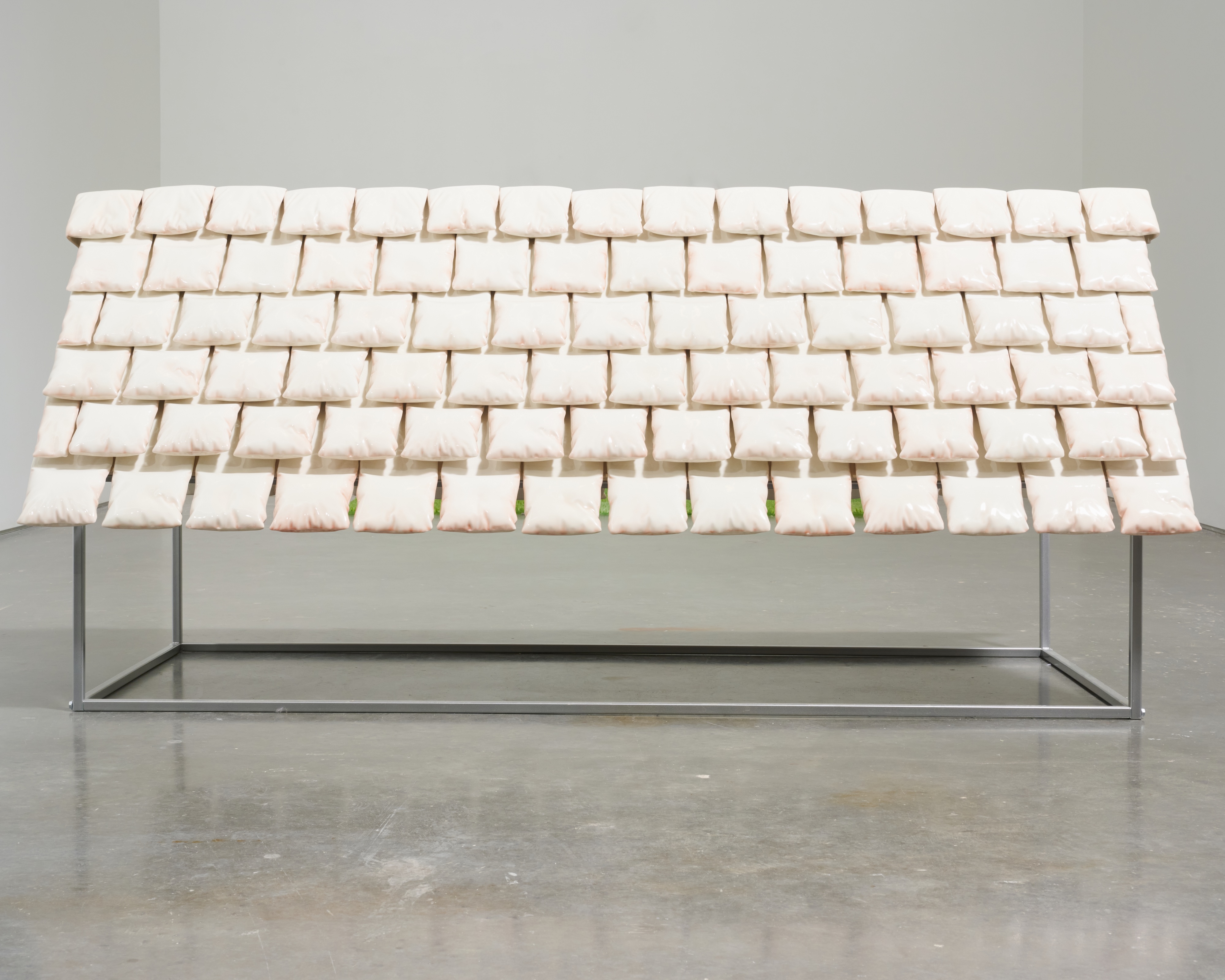 Jocelyn Reid, “Veil/Ghost”, 2025, Porcelain, glaze, lustre. 34” x 24” x 6”