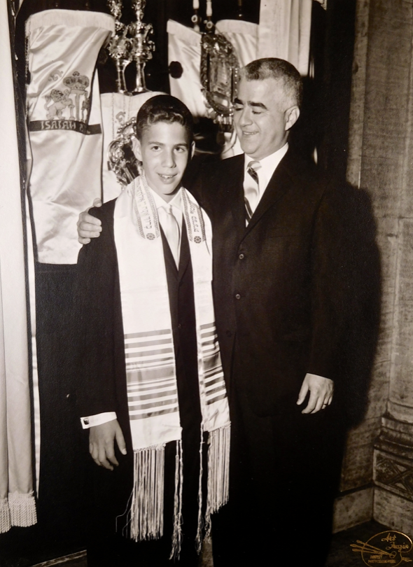 Richard Notkin with father, Nathan Notkin, on the occasion of his Bar Mitzvah, Chicago, IL, October 7, 1961. Photo courtesy of Richad Notkin.