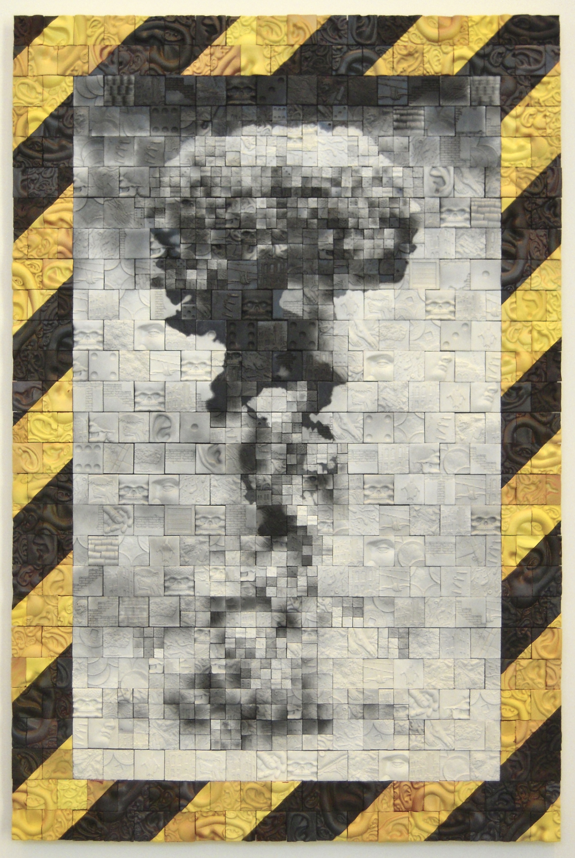 The Last Syllable of Recorded Time, 2010, earthenware sawdust-fired, glaze, 77.5 x 55.25 x 2.5. Photo courtesy of Richard Notkin.