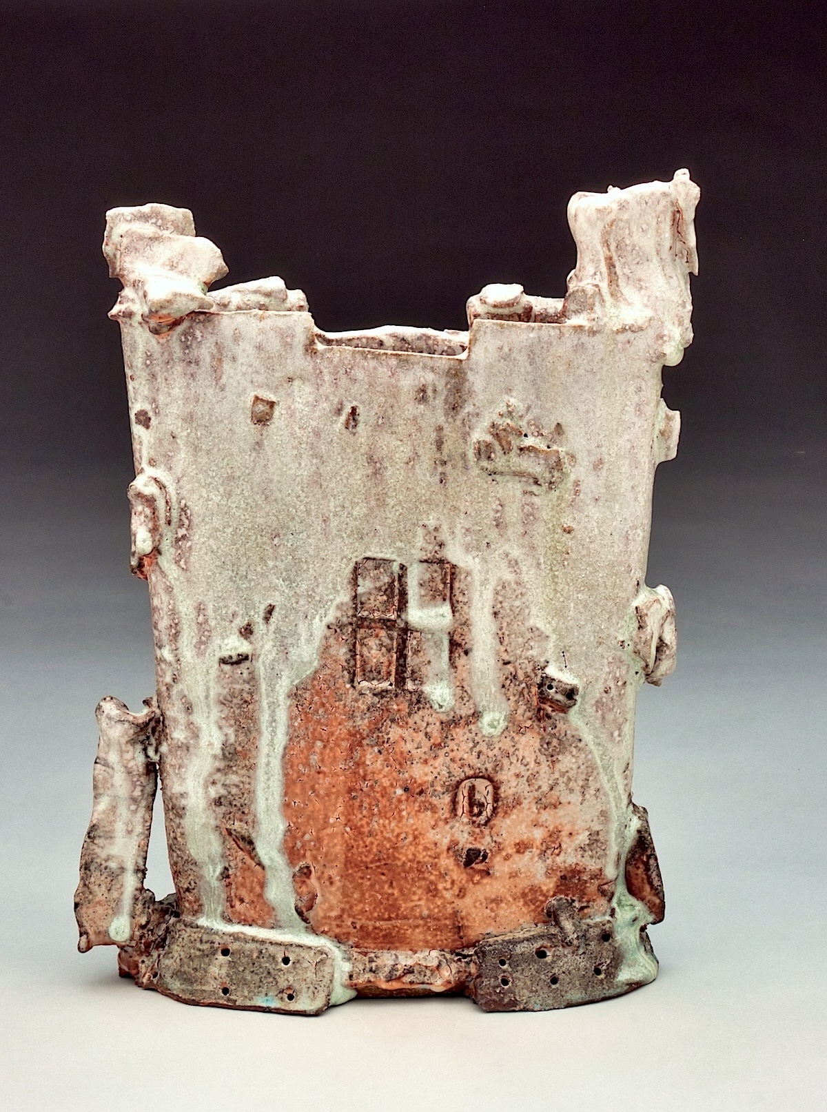 Bede Clarke, Vessel, wood-fired stoneware.